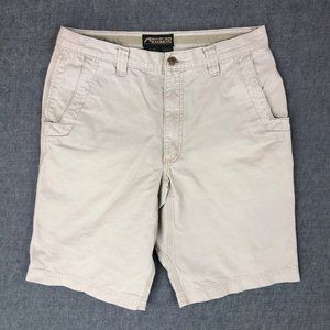 Mountain Khakis Teton Twill Shorts 32 Canvas Chino Hiking Hiker Beige Men's